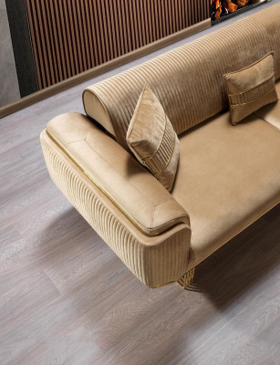 Luxus Sofagarnitur 3311 Couch Polster Möbel Dreisitzer Set Textil 4tlg