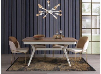 Kompletní sada jídelního stolu 4x židle jídelní sada skupina dřevo 5 dílů