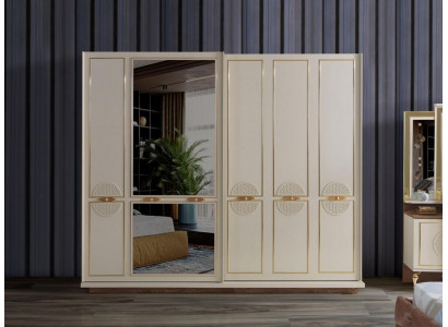 Ložnice šatní skříň Luxus Dřevo Moderní Design Nábytek Bílý Nový