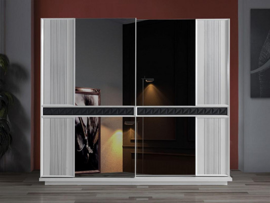 Ložnice dřevěná šatní skříň Luxus Design Skříně Moderní Šedá Nová
