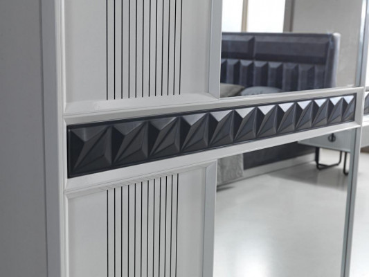 Ložnice dřevěná šatní skříň Luxus Design Skříně Moderní Šedá Nová