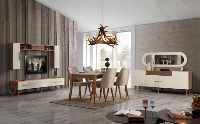 Obývací stěna Obývací pokoj Moderní styl luxusní nábytek Obývací stěny Regál 3 kusy