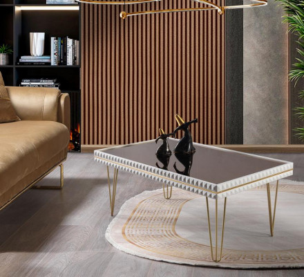 Obývací pokoj stůl stůl Design nábytek luxus 111x64 pohovka bílá