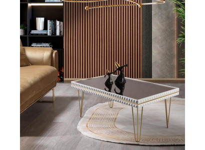Obývací pokoj stůl stůl Design nábytek luxus 111x64 pohovka bílá