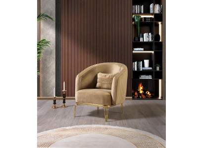 Obývací pokoj luxusní křeslo 1-sedačka pohovka nábytek nový moderní béžová