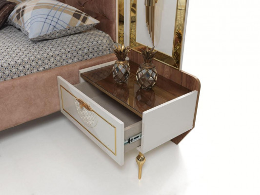 Ložnice Noční stolek Moderní design Nábytek Dřevo Luxus Nový Bílý