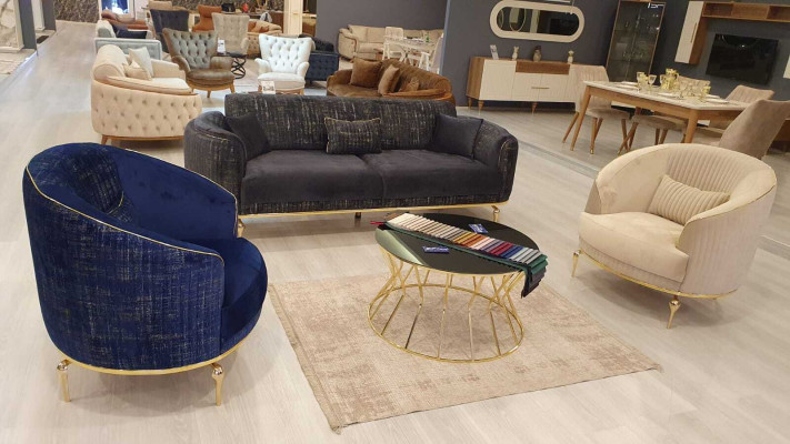 Wohnzimmer Sessel Polster Textil 1Sitzer Polster Sitz Einsitzer Luxus