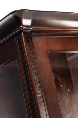 Obývací pokoj Nábytek Klasická vitrína Dřevo Sklo Skleněný skříň Vitrína Nová