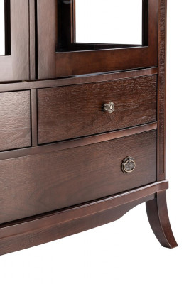 Obývací pokoj Nábytek Klasická vitrína Dřevo Sklo Skleněný skříň Vitrína Nová