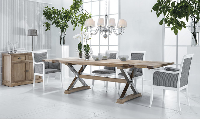 Designový jídelní stůl klasický dřevěný rozkládací obývací pokoj luxusní.