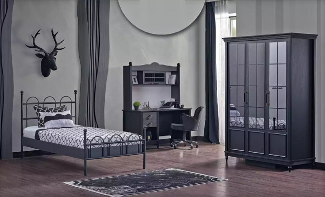 Černá skříň na šaty Design Luxus Nábytek Ložnice Nábytek