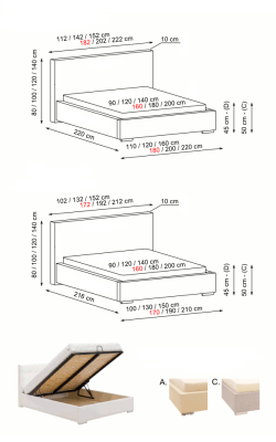 Postel Manželská postel Designové postele Manželská postel Kožená postel Polstrovaná textilní postel Látka postele