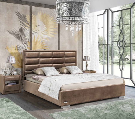 Designer Bett Schlafzimmer Betten Textil Leder Hotel Luxus Samt Polster