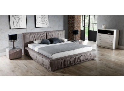 Schlafzimmer Set Braun Bett Nachttisch Elegantes Design Modern Holz Mobel 3tlg