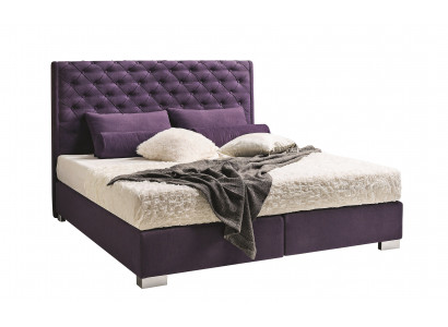 Návrh polstrované postele z kůže, dvojitá, pro hotelovou ložnici, manželská postel, nový boxspring.