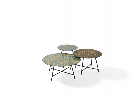 Sada 3x stolky Design stolky kavárny, kulaté obývací stoly