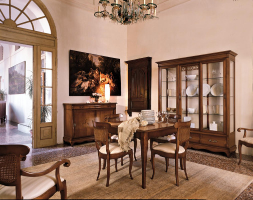 Návrhářské židle Lehn 4x dřevěné barokní židle Set Klasická sada čalounického nábytku