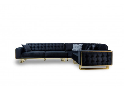 Exkluzivní rohová sedací souprava moderní L-formy ve stylu designérského nábytku do obývacího pokoje