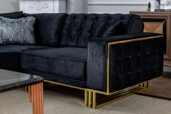 Exkluzivní rohová sedací souprava moderní L-formy ve stylu designérského nábytku do obývacího pokoje