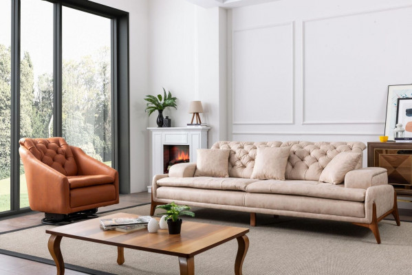 Obývací pokoj Set Sedací souprava 3+1 Rozkládací rohová sedací souprava L-tvar Rohová sedací souprava Pohovka 3ks.