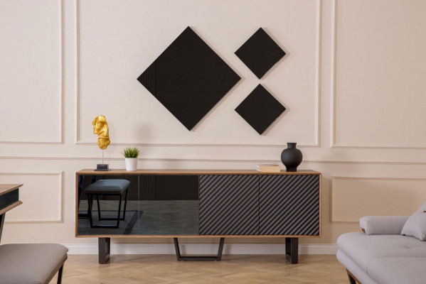 Designer jídelní set 4ks Sideboard se 3 zrcadly, moderní styl, nový.