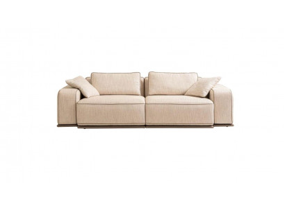 Pohovka třímístná Moderní pohovka 3 sedadla Beige látková tkanina Pohovka s látkovým potahem