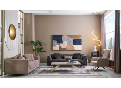 Couchgarnitur Komplette Sofas Stoffsofa Polstersofas Beige Set 4tlg   Pohovková sestava Kompletní sedací souprava Pohovka z textilu Pohovky Beige Set 4 dílný