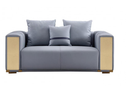 Luxus obývací pokoj - jednosedadlová pohovka, modrá textilie, moderní provedení