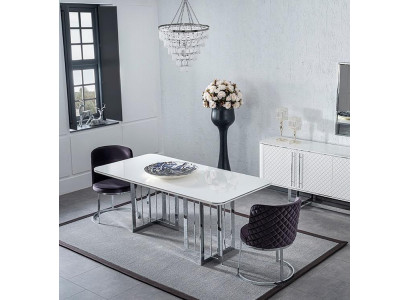 Moderní design nábytek jídelní stůl luxus 4x židle nové zařízení