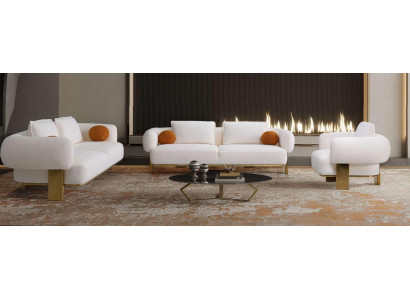 Sofa sestava 2x třísedák potah na sedadlo Set pohovka 3 kusy Design Sofa Nový obývací pokoj