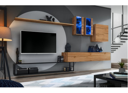 Wohnwand Hnědý Designer Skříň pod televizi Luxusní Nábytek Nový kompletní