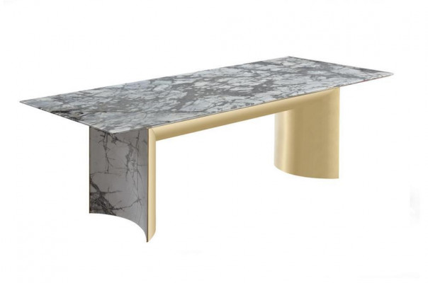 Elegantní jídelní stůl z umělého mramoru, velký jídelní stůl, nový stůl do jídelny nábytek.