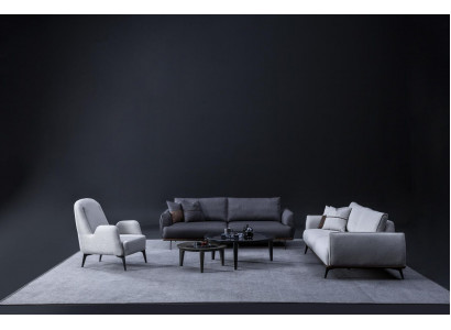 Sada pohovka třísedadlová křeslo Moderní design čalouněná textilní pohovka