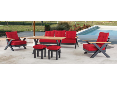 Zahradní nábytek, pohovka, stůl, stolička, stůl, veranda, sestava sedacích souprav 6 kusů.