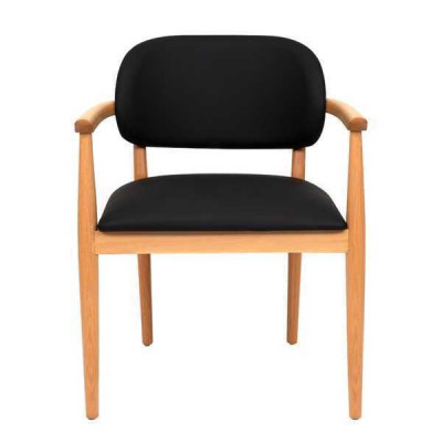 Černé křeslo designu jídelní židle Luxus jednosedadlo nábytek z dubu.