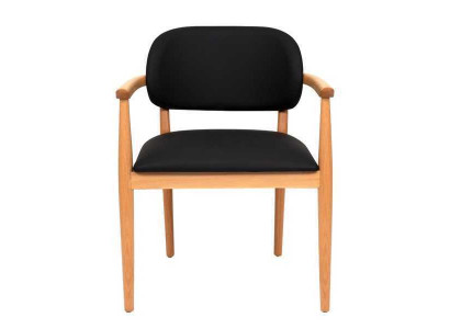Černé křeslo designu jídelní židle Luxus jednosedadlo nábytek z dubu.