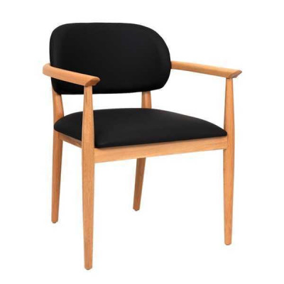 Černé křeslo designu jídelní židle Luxus jednosedadlo nábytek z dubu.