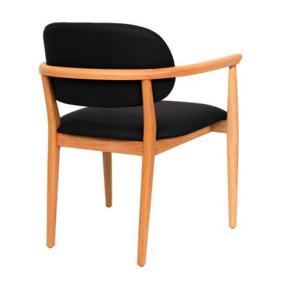 Černé křeslo designu jídelní židle Luxus jednosedadlo nábytek z dubu.