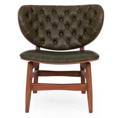Moderní Chesterfield zelené křeslo s jedním sedadlem a opěrkou