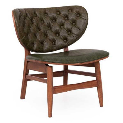 Moderní Chesterfield zelené křeslo s jedním sedadlem a opěrkou