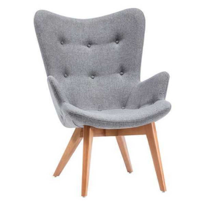 Designer šedá jídelní židle z dreva jednomístné obývací pokoj - luxusní židle