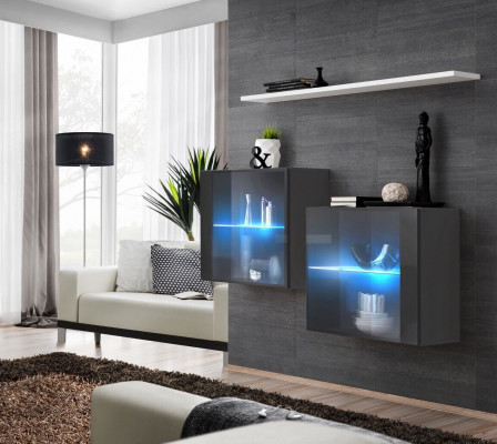 Luxus nábytek obývací pokoj kompletní stěnová jednotka dřevo zařízení stěnná skříň police