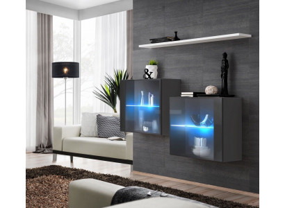 Luxus nábytek obývací pokoj kompletní stěnová jednotka dřevo zařízení stěnná skříň police