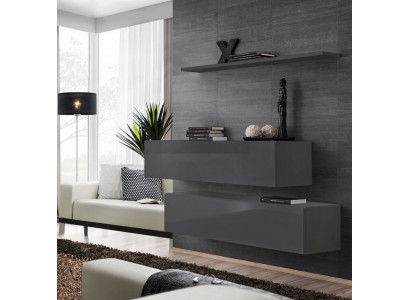 Moderní stěna v obývacím pokoji Nastavení Luxus Designer Kompletní Set 3 kusy obývacího nábytku