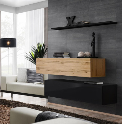 Obývací pokoj nábytek Luxus Living Wall 130 cm Design set 3 kusy skříň na zeď