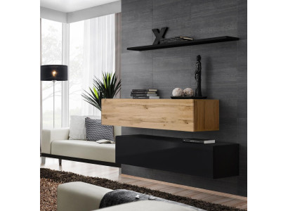 Obývací pokoj nábytek Luxus Living Wall 130 cm Design set 3 kusy skříň na zeď