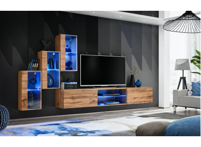 Moderní nábytek obývací stěna designový set 4 díly stěnné regály zařízení nové