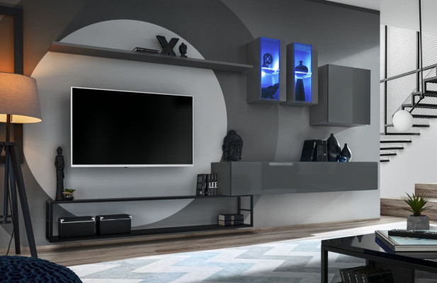 Obývací pokoj nábytek Kompletní sada 6 kusů Designer Wohnwand Luxus Möbel Sideboard