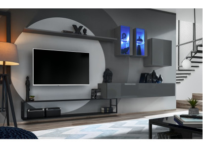 Obývací pokoj nábytek Kompletní sada 6 kusů Designer Wohnwand Luxus Möbel Sideboard