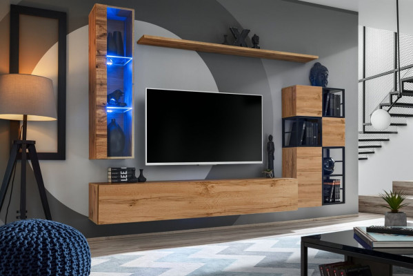 Dřevěný nábytek Braun Design stěna s TV stojanem nábytek obývací pokoj souprava